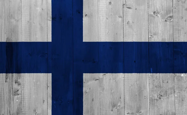 Bandeira Finlândia Sobre Fundo Texturizado Colagem Conceitos — Fotografia de Stock
