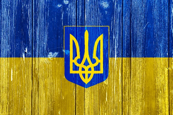 Флаг Герб Украины Текстурированном Фоне Концептуальный Коллаж — стоковое фото