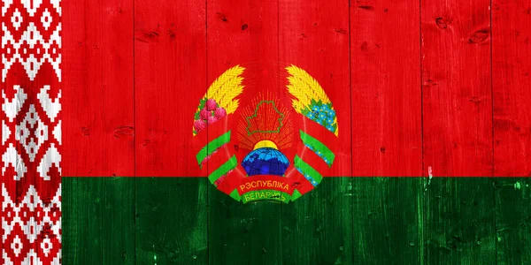 Bandeira Brasão Armas Bielorrússia Fundo Texturizado Colagem Conceitos — Fotografia de Stock