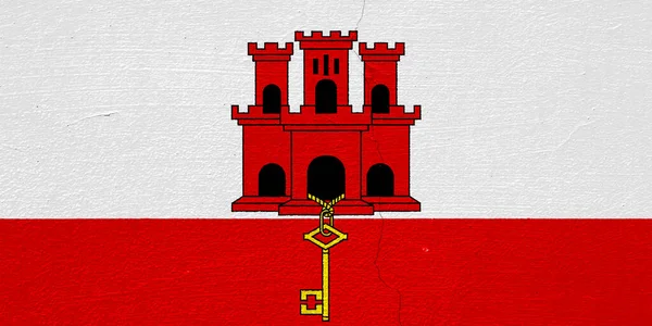 Bendera Gibraltar Pada Latar Belakang Bertekstur Konsep Kolase — Stok Foto