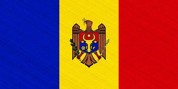 Drapeau Armoiries Moldavie Sur Fond Texturé Collage Conceptuel — Photo