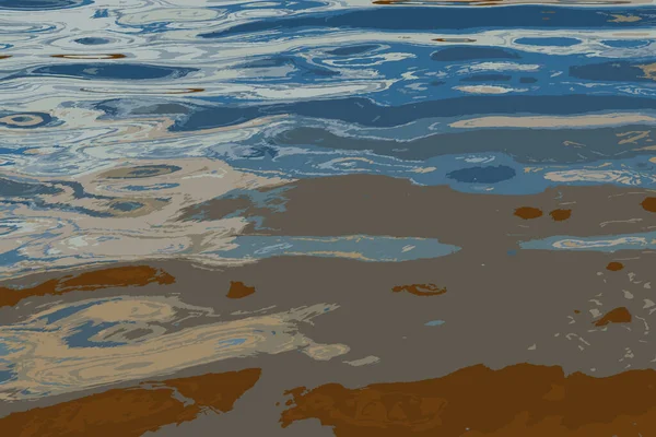 Iillustration Water Ripple Texture Background Wavy Water Surface Sunset Golden — ストック写真