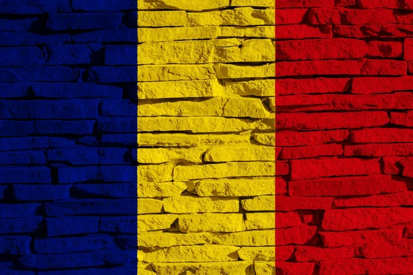Σημαία Της Ρουμανίας Ανάγλυφο Φόντο Κολάζ Έννοιας — Φωτογραφία Αρχείου
