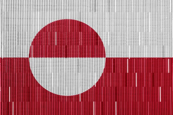 Bandera Groenlandia Sobre Fondo Texturizado Collage Conceptual — Foto de Stock