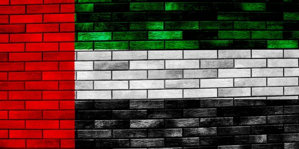 아랍에미리트 연방의 국기가 문자로 배경에 있습니다 콜라주 — 스톡 사진