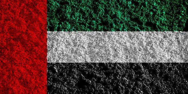 Bandera Los Emiratos Árabes Unidos Sobre Fondo Texturizado Concepto Collage — Foto de Stock