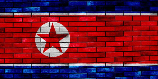 具有纹理背景的朝鲜国旗 概念拼贴 — 图库照片
