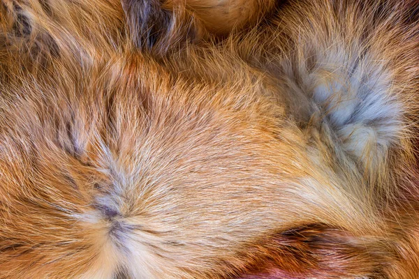 フォックスファーを閉じます 動物の毛皮の背景 毛皮の山のテクスチャをリード — ストック写真
