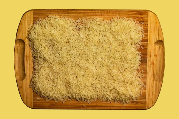 Pozadí Dlouhozrnné Předpařené Nevařené Rýže Rýžové Krupice Jako Pozadí Textura — Stock fotografie