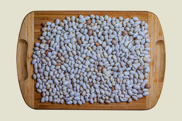 Háttér Fehér Haricot Bab Nyers Babmagból Készült Textúra Egészséges Élelmiszer — Stock Fotó