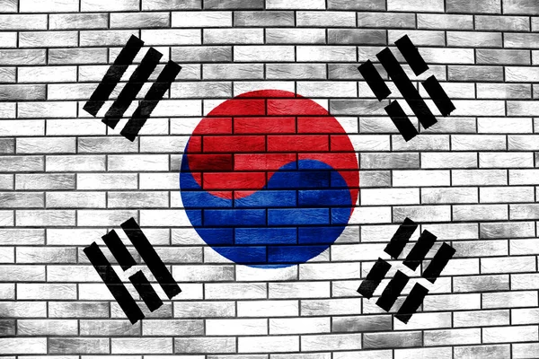 한국의 국기가 문자화 콜라주 — 스톡 사진