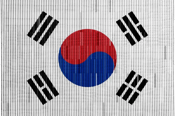 Σημαία Της Νότιας Κορέας Ανάγλυφο Φόντο Κολάζ Έννοιας — Φωτογραφία Αρχείου