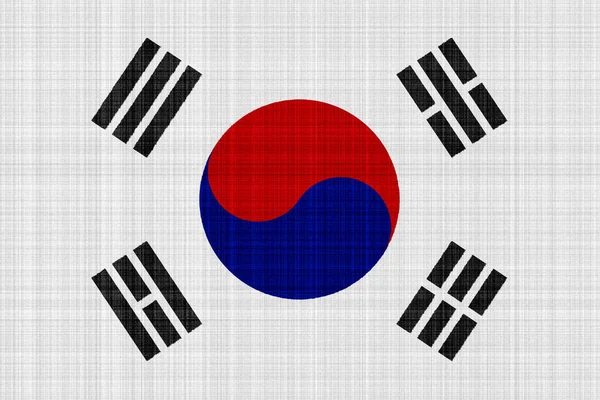Bandeira Coreia Sul Sobre Fundo Texturizado Colagem Conceitos — Fotografia de Stock