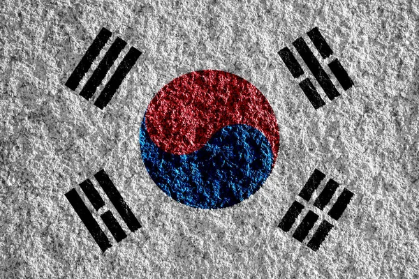 한국의 국기가 문자화 콜라주 — 스톡 사진