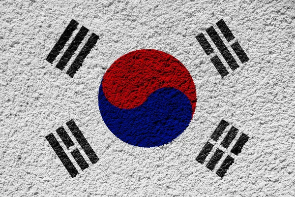Flagga Sydkorea Strukturerad Bakgrund Begreppscollage — Stockfoto