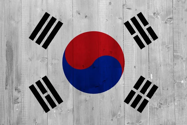Flagga Sydkorea Strukturerad Bakgrund Begreppscollage — Stockfoto