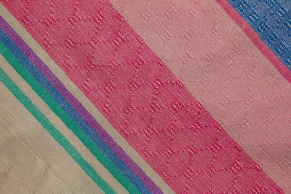 Детали Крупным Планом Образцов Текстуры Многоцветной Ткани — стоковое фото