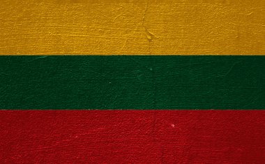 Flag of Lithuania on a textured background. Concept collage.