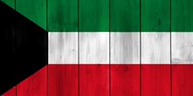 Flag of Kuwait on a textured background. Concept collage.