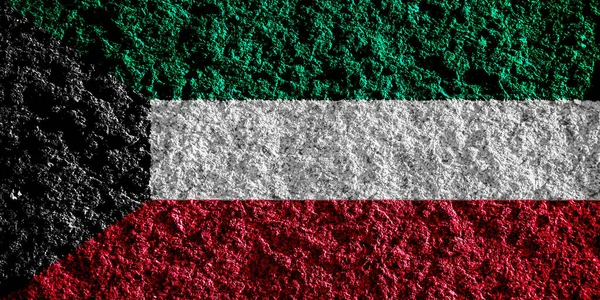 Флаг Кувейта Текстурированном Фоне Концепция Коллажа — стоковое фото