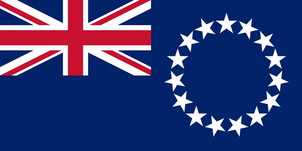 Top View Official Flag Cook Islands Patriot Travel Concept Flag — Stockfoto