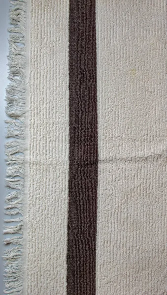 Texture Light Beige Brown Stripe Bath Towel Large Volume — стоковое фото