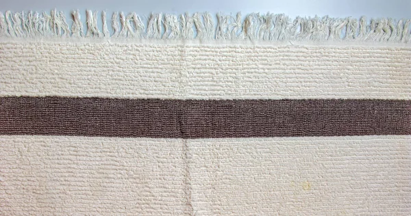 Texture Light Beige Brown Stripe Bath Towel Large Volume — Zdjęcie stockowe