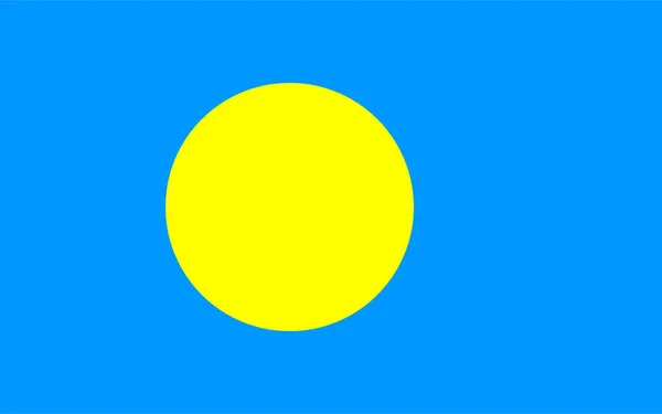 Palau Köztársaság Zászlója Palau Állam Nemzeti Szimbóluma Óceánia Országa — Stock Fotó