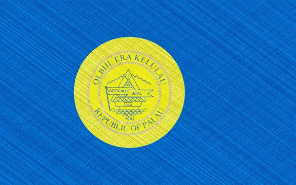 Flag Republic Palau Textured Background Concept Collage — Foto de Stock
