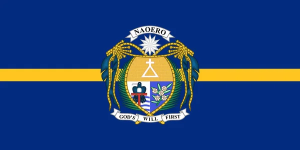 Nauru Flagge Nationales Regierungssymbol Staatsbanner Der Hauptstadt Yaren Logo Des — Stockfoto