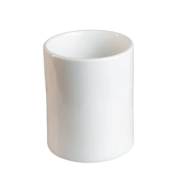 Weiße Tasse Isolieren Vorhanden Seitenansicht Vorlage Für Attrappen — Stockfoto