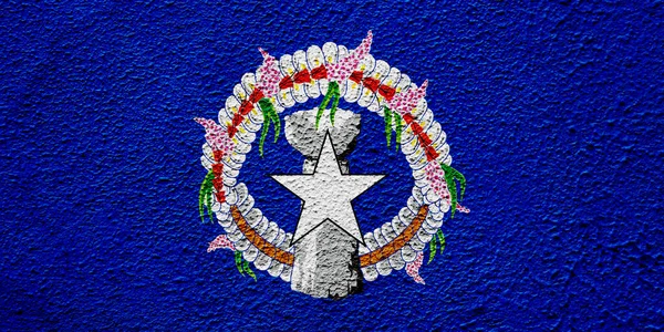 Прапор Північних Маріанських Островів Текстурованому Тлі Концепція Колажу — стокове фото