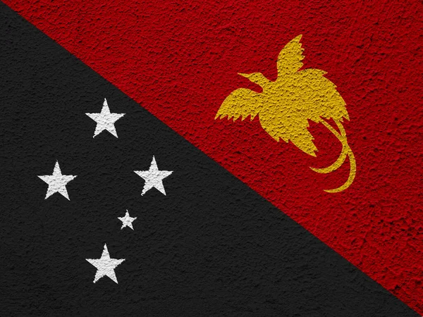 パプアニューギニアの国旗をテクスチャの背景に コンセプトコラージュ — ストック写真