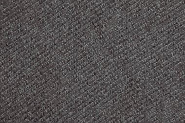 Siyah örülmüş kumaşın gerçekçi bir tasviri. Soyut modern örgü dokusu siyah renk. Koyu örülmüş arka plan