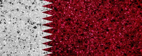 Bandera Qatar Sobre Fondo Texturizado Concepto Collage —  Fotos de Stock