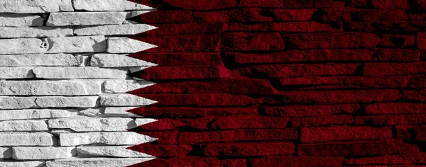 Katar Bayrağı Desenli Bir Arka Planda Kavram Kolajı — Stok fotoğraf