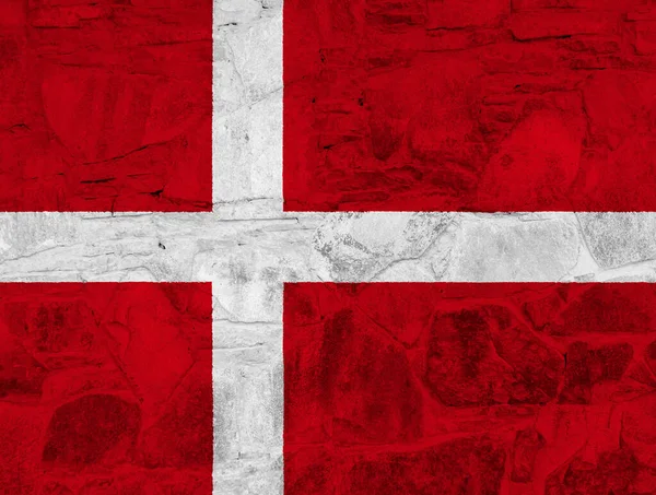 Die Flagge Dänemarks Auf Einem Strukturierten Hintergrund Konzeptcollage — Stockfoto