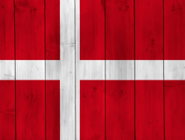 덴마크 국기가 문자로 쓰여져 콜라주 — 스톡 사진
