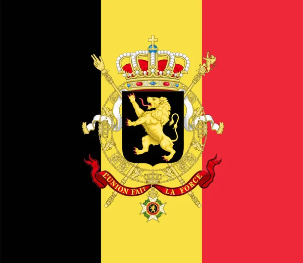 National flag of Belgium. Belgium flag with original color and proportion. Flat illustration.