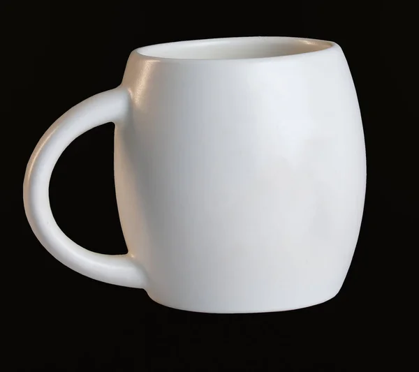Weiße Tasse Isoliert Mit Henkel Vorhanden Seitenansicht Vorlage Für Attrappen — Stockfoto