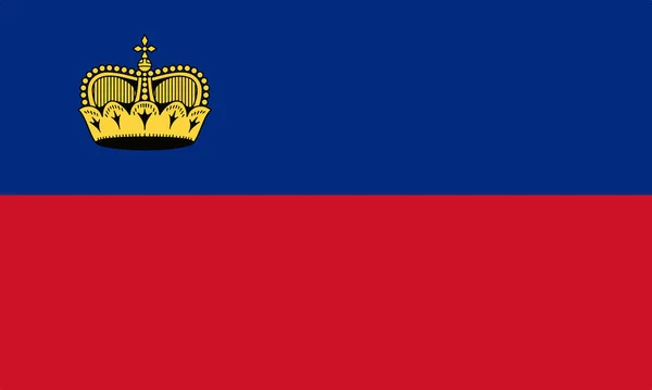 Liechtenstein Nemzeti Lobogója Liechtenstein Zászló Eredeti Színnel Aránnyal Lapos Illusztráció — Stock Fotó