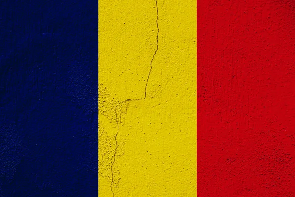 Σημαία Της Δημοκρατίας Του Τσαντ Ανάγλυφο Φόντο Κολάζ Έννοιας — Φωτογραφία Αρχείου