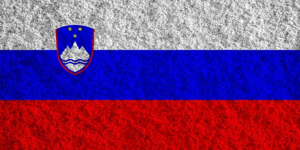 Flagge Sloweniens Auf Strukturiertem Hintergrund Konzeptcollage — Stockfoto