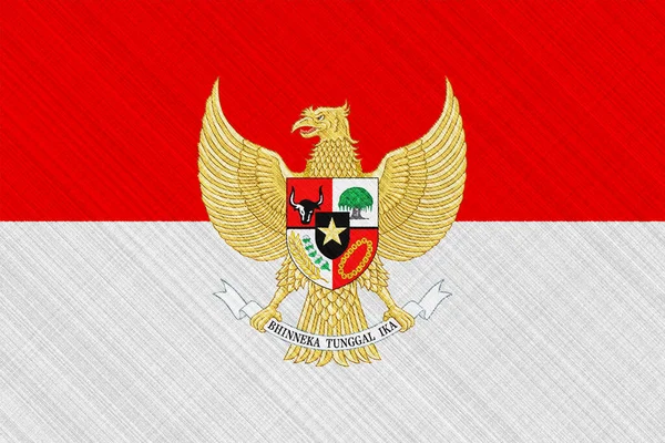 Bendera Indonesia Pada Latar Belakang Bertekstur Konsep Kolase — Stok Foto