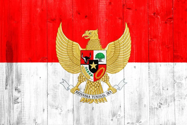 Zászló Indonézia Texturált Háttérrel Koncepció Kollázs — Stock Fotó