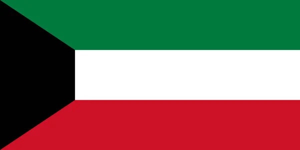 Kuveyt Bayrağı Uluslararası Dünya Asya Arap Ülkesinin Sembolü Resmi Kuveyt — Stok fotoğraf