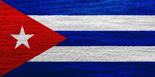 Vlajka Kuby Strukturovaném Pozadí Koncepční Koláž — Stock fotografie