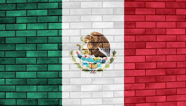 Прапор Мексики Текстурованому Тлі Концепція Колажу — стокове фото