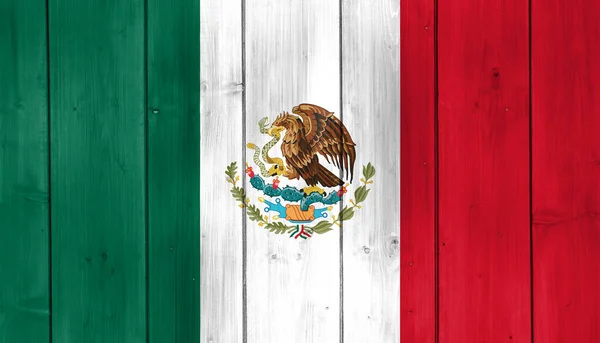 Bendera Meksiko Pada Latar Belakang Bertekstur Konsep Kolase — Stok Foto
