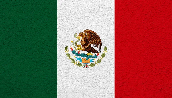 Прапор Мексики Текстурованому Тлі Концепція Колажу — стокове фото